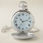 Customise My Silver Roman Numerals Pocket Watch at Zazzle