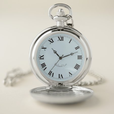 Customise My Silver Roman Numerals Pocket Watch