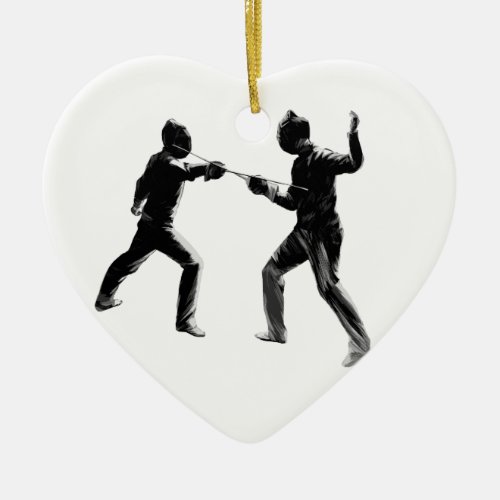 Customiseable Vintage fencing Gifts Ceramic Ornament