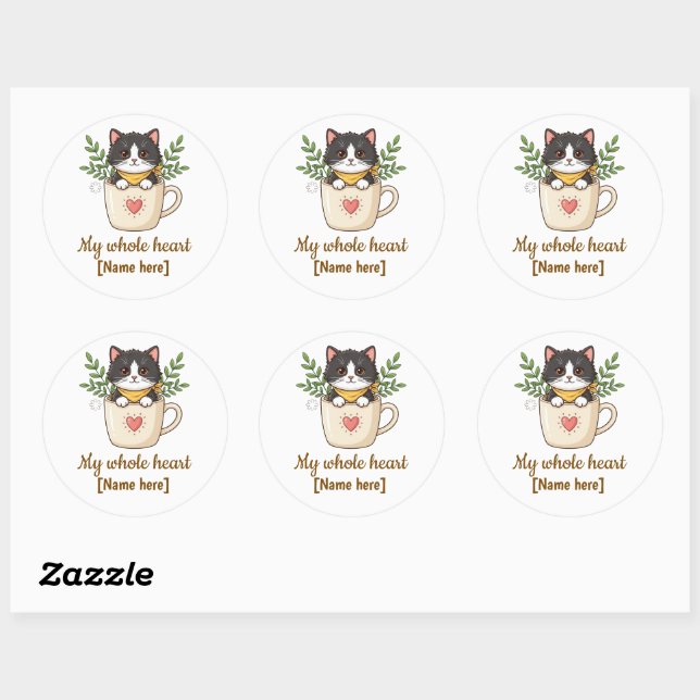 Customised black cat sticker  (Sheet)