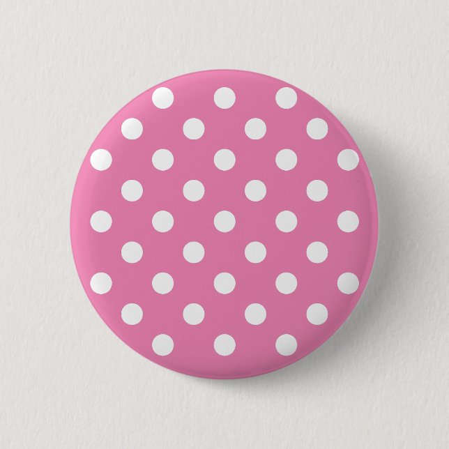 Customised cute baby pink polka dots  button (Front)