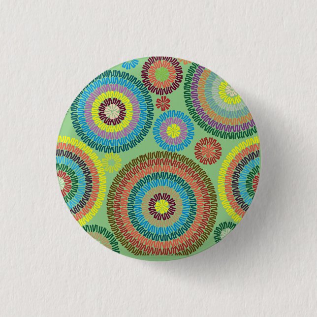 Customised cute concentric circle kids button (Front)