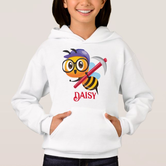 Customised cute honeybee hoodie (Front)