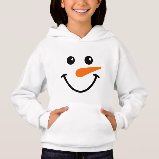  Customised cute smiley snowman Hoodie (Front)