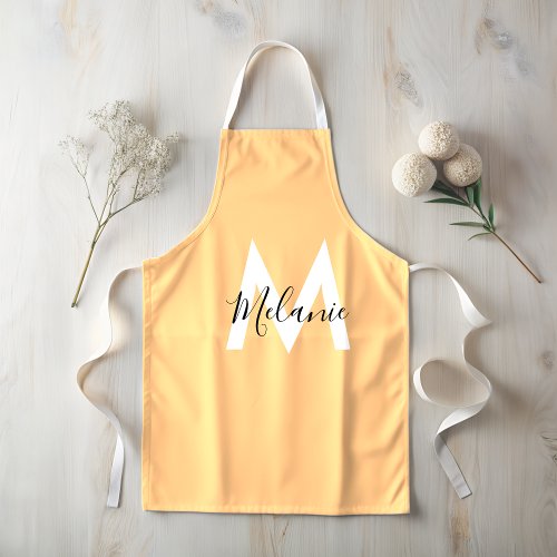 Customised initials Neutral modern orange  Apron