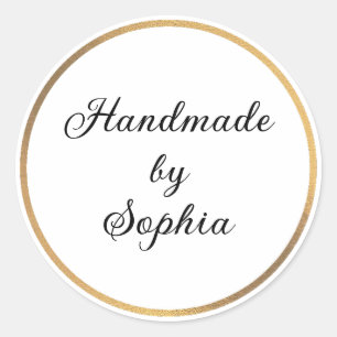 customised name classic round sticker
