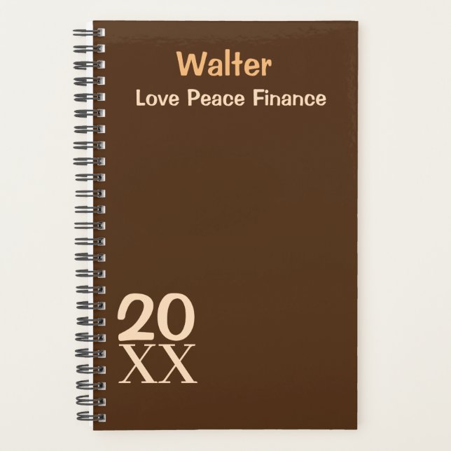 Customised Name Modern Monogram Minimal Daily  Planner (Front)