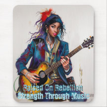 Customised Rebel Girl Guitarist Art Inspirational