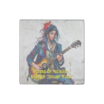 Customised Rebel Girl Guitarist Art Inspirational