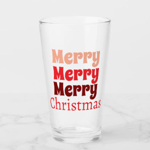 Customised Stylish Modern Elegant Merry Christmas Glass