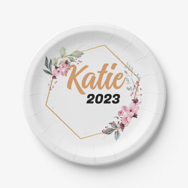 Customised Your Graduation Party Supplies Monogram Paper Plates (Front)