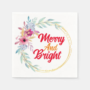 Customised Your Merry Christmas Classic Monogram. Napkins