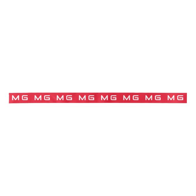 Customised Your Own Brand Logo Red Colour Ribbon  (Front)