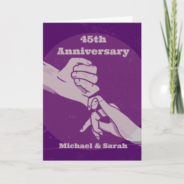 Customiz anniversary romantic couple holding hands card (Front)