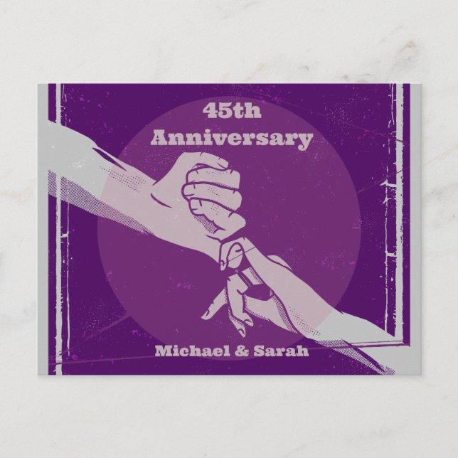 Customiz anniversary romantic couple holding hands postcard (Front)