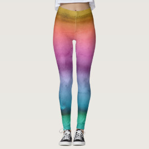 Customizabe Rainbow Striped Leggings