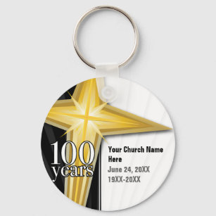Customizable 100 Year Church Anniversary Keychain