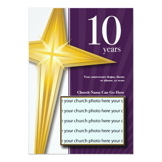 Customizable 10 Year Church Anniversary Invitation Zazzle Com
