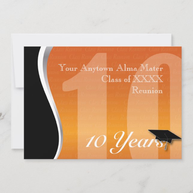 Customizable 10 Year Class Reunion Invitation (Front)
