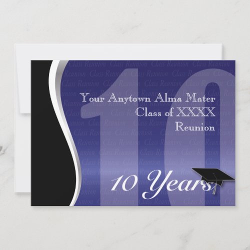 Customizable 10 Year Class Reunion Personalized Invites