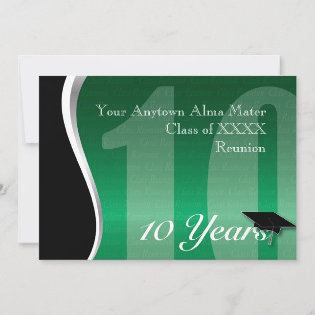 Customizable 10 Year Class Reunion Invitation (Front)