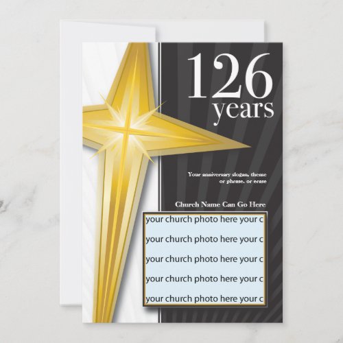 Customizable 126 Year Church Anniversary Invitation