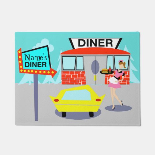 Customizable 1950s Diner Door Mat