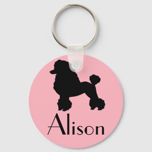 Customizable 1950s Pink Poodle Skirt Keychain