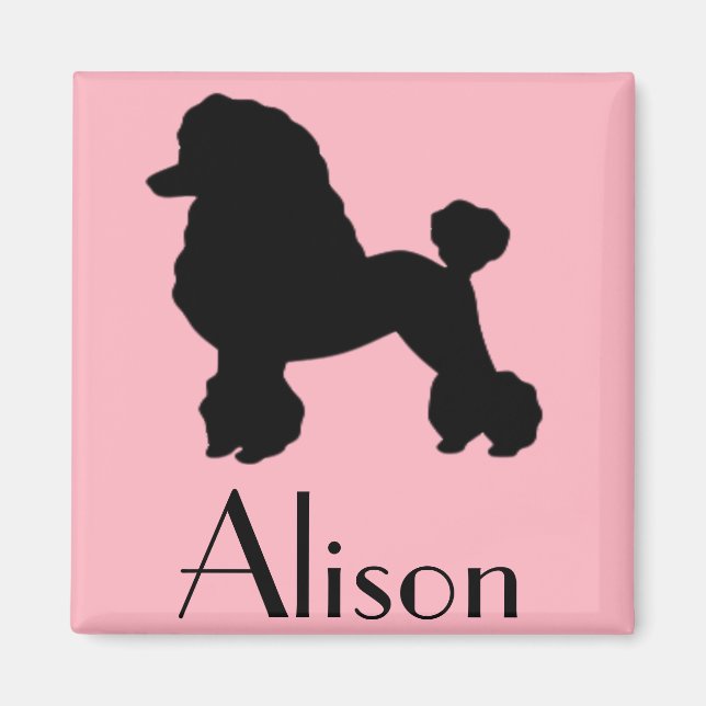 Customizable 1950's Pink Poodle Skirt Magnet (Front)