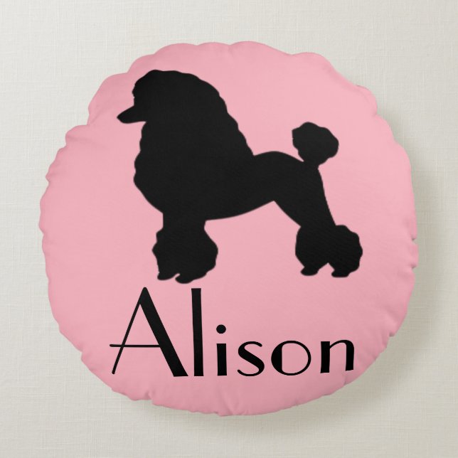 Customizable 1950's Pink Poodle Skirt Round Pillow (Front)