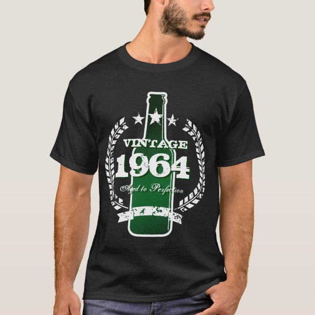 Customizable 1964 vintage beer bottle label shirt (Front)