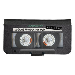 Customizable 1970's 1980's Retro Cassette Mix Tape iPhone 8/7 Wallet Case