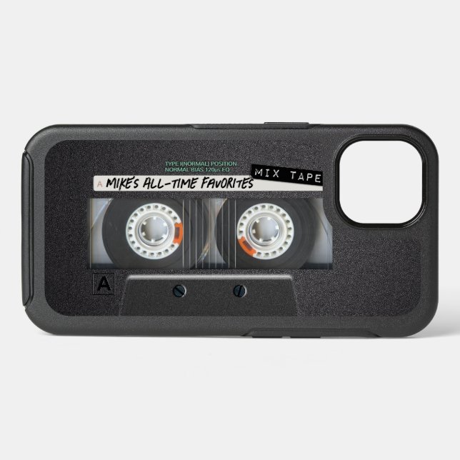 Customizable 1970's 1980's Retro Cassette Mix Tape Otterbox iPhone Case (Back Horizontal)