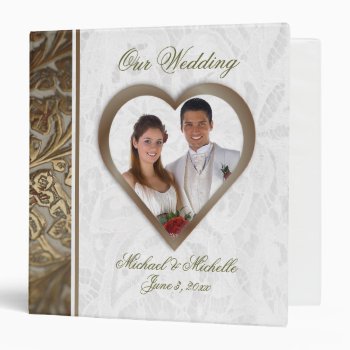 Customizable 1 1/2 Inch Photo Wedding Album 3 Ring Binder by 4westies at Zazzle