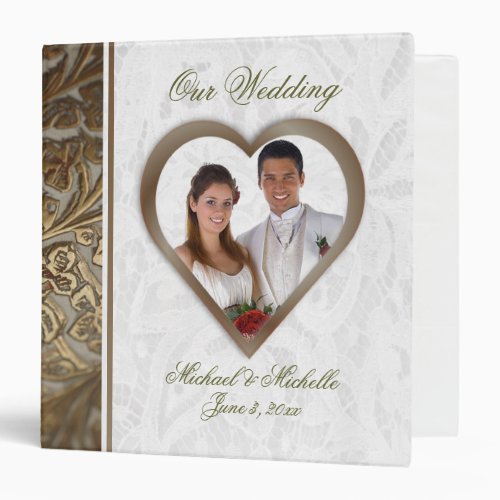 Customizable 1 1/2 Inch Photo Wedding Album 3 Ring Binder