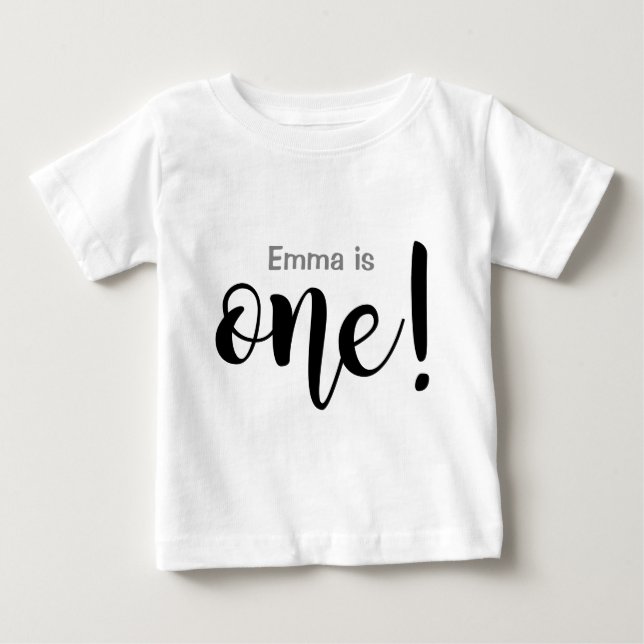 Customizable 1 Year Old Baby Girl T-shirt (Front)