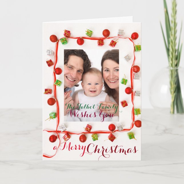 Customizable 2016 2017 SEASON'S GREETINGS Holiday Card (Front)