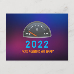 Customizable 2022 running on empty fuel gas funny postcard