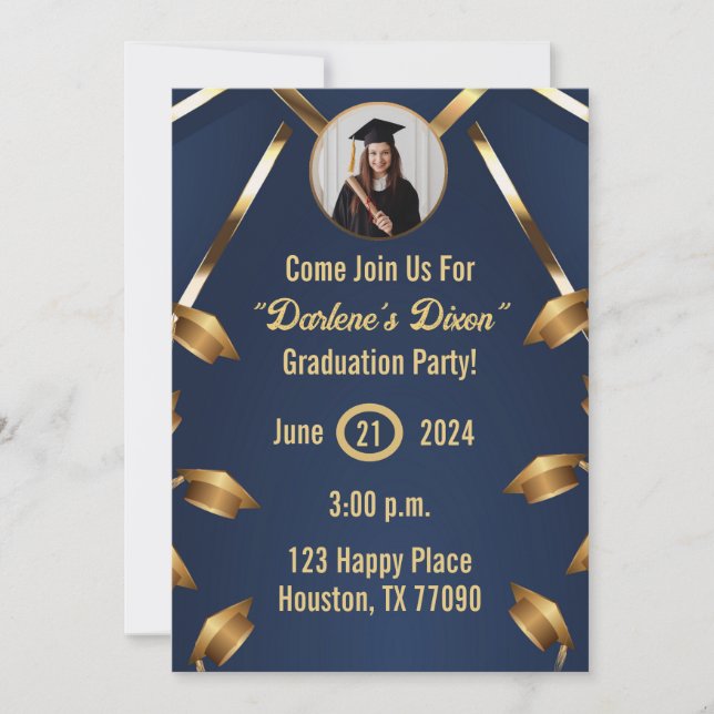 Customizable 2024 graduation celebration cards (Front)