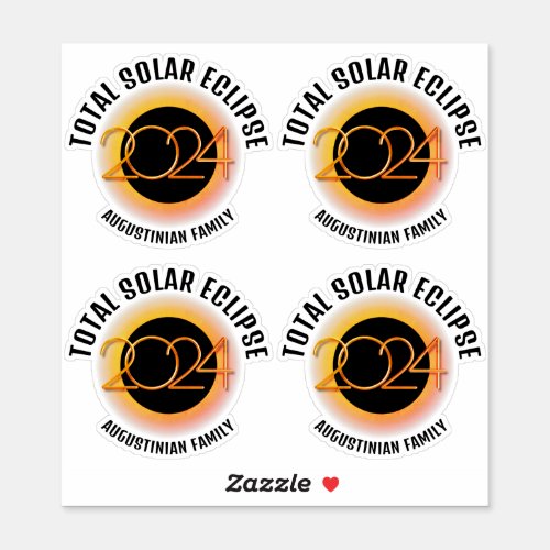 Customizable 2024 TOTAL SOLAR ECLIPSE Family Sticker