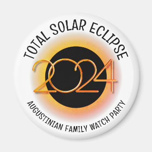 Customizable 2024 TOTAL SOLAR ECLIPSE Watch Party Magnet