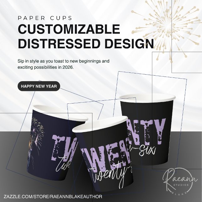 Customizable 2026 Distressed Design Paper Cups (Creator Uploaded)