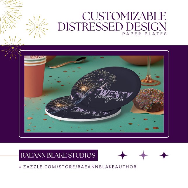 Customizable 2026 Distressed Design Paper Plate (Creator Uploaded)