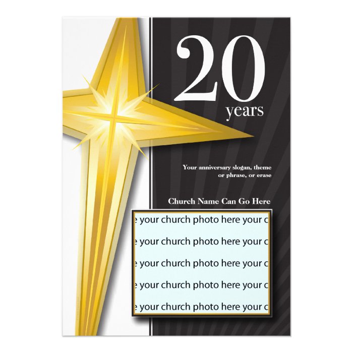 Customizable 20 Year Church Anniversary Announcement