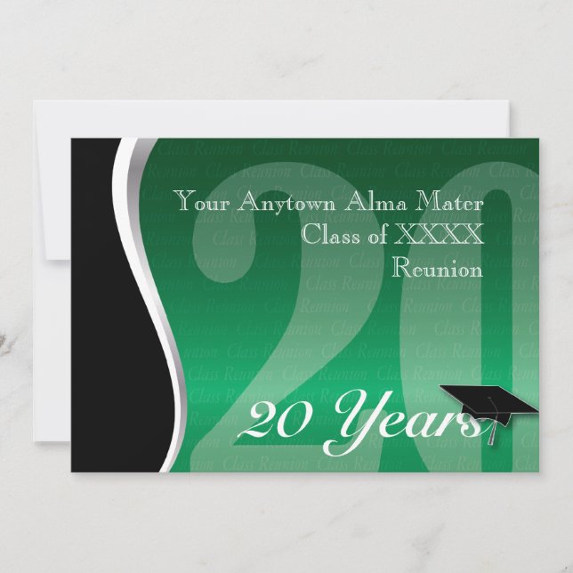 Customizable 20 Year Class Reunion Invitation (Front)