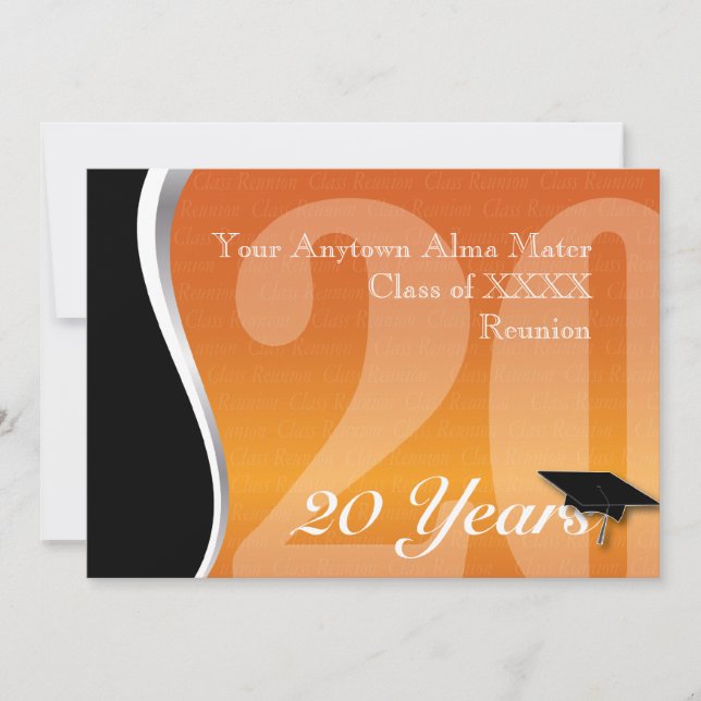 Customizable 20 Year Class Reunion Invitation (Front)
