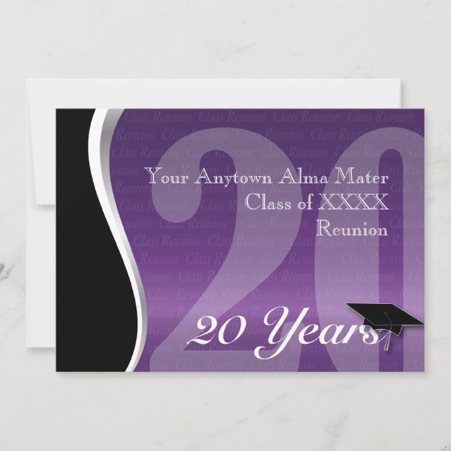Customizable 20 Year Class Reunion Invitation (Front)