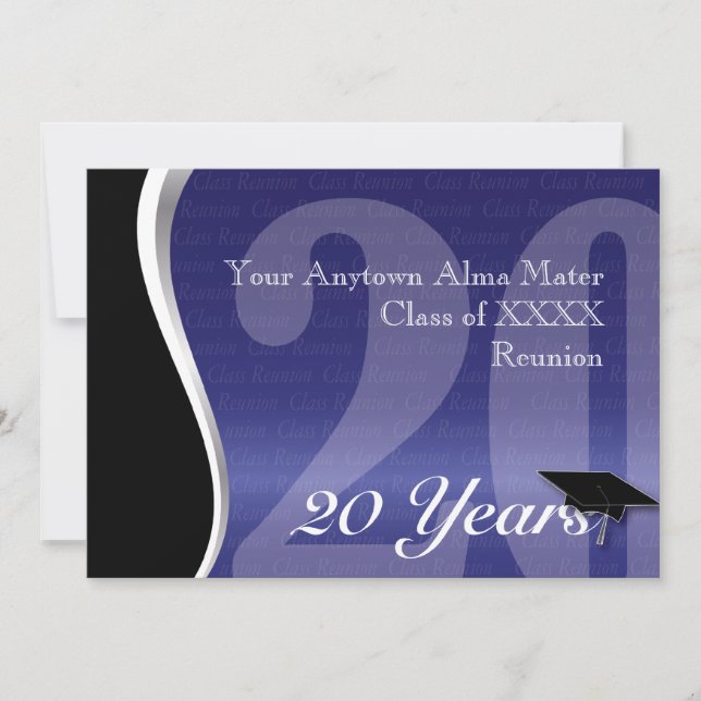 Customizable 20 Year Class Reunion Invitation (Front)