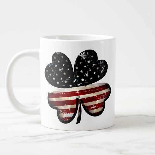 Customizable 20oz Irish American Giant Coffee Mug (Left)