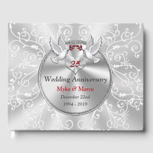Customizable 25th Wedding Anniversary Guest Book